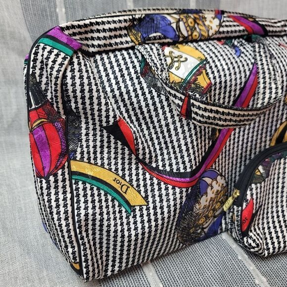 CHRISTIAN DIOR Vintage 90s Houndstooth And Ribbon Print Cosmetic Bags - Picture 7 of 16